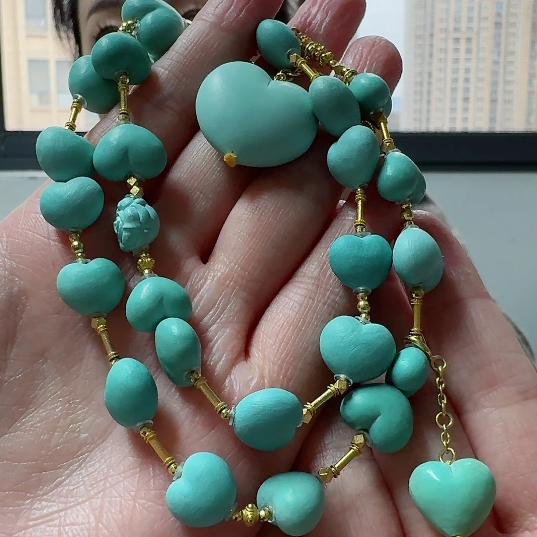 绿松石珠宝奇石18K金镶嵌