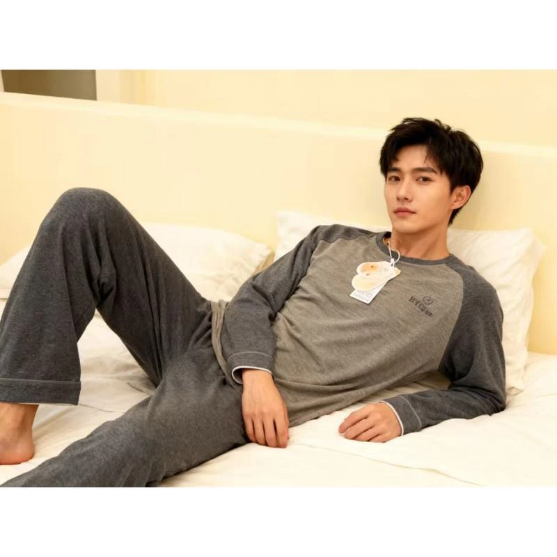 冬季加厚睡衣男冬季新款爆款长袖长裤家居服（EO男主角羊绒）