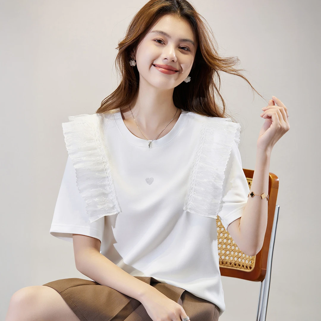 【诗语专属】EVA OUXIU/伊华欧秀短袖t恤ZS-E-52-27142-YL