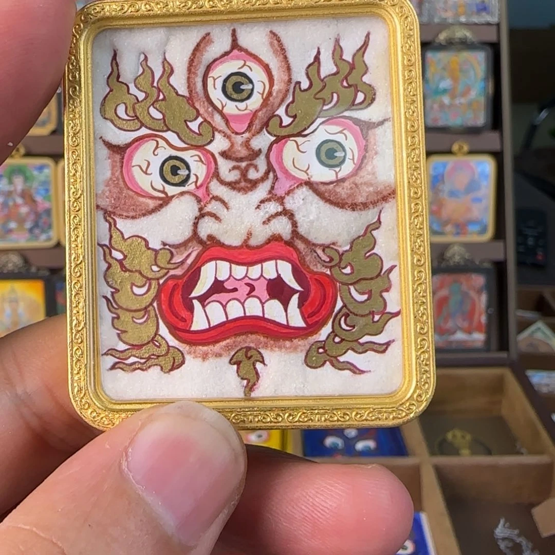 吊坠?****噗白财面首唐卡艺术