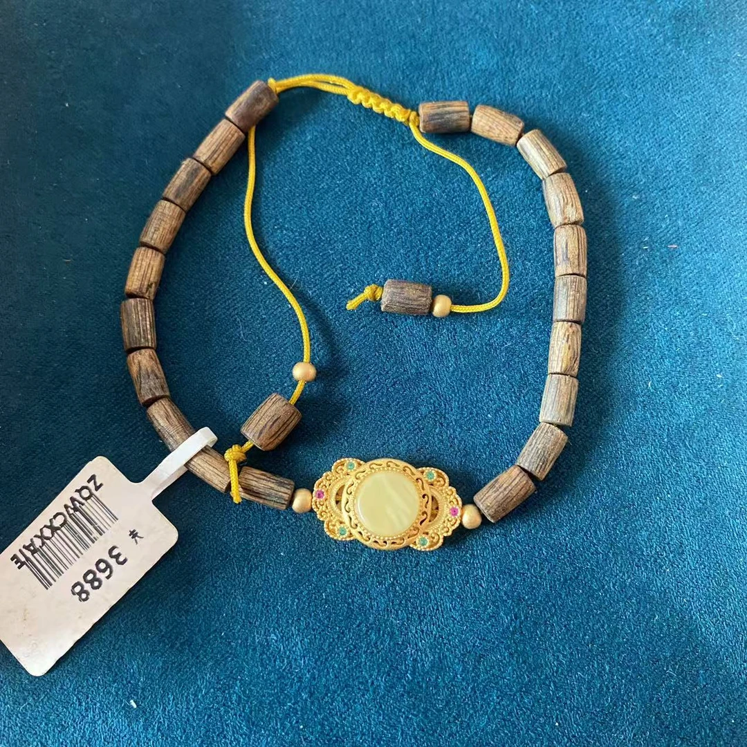 沉香越南芽庄白奇楠随形桶珠如意平安扣