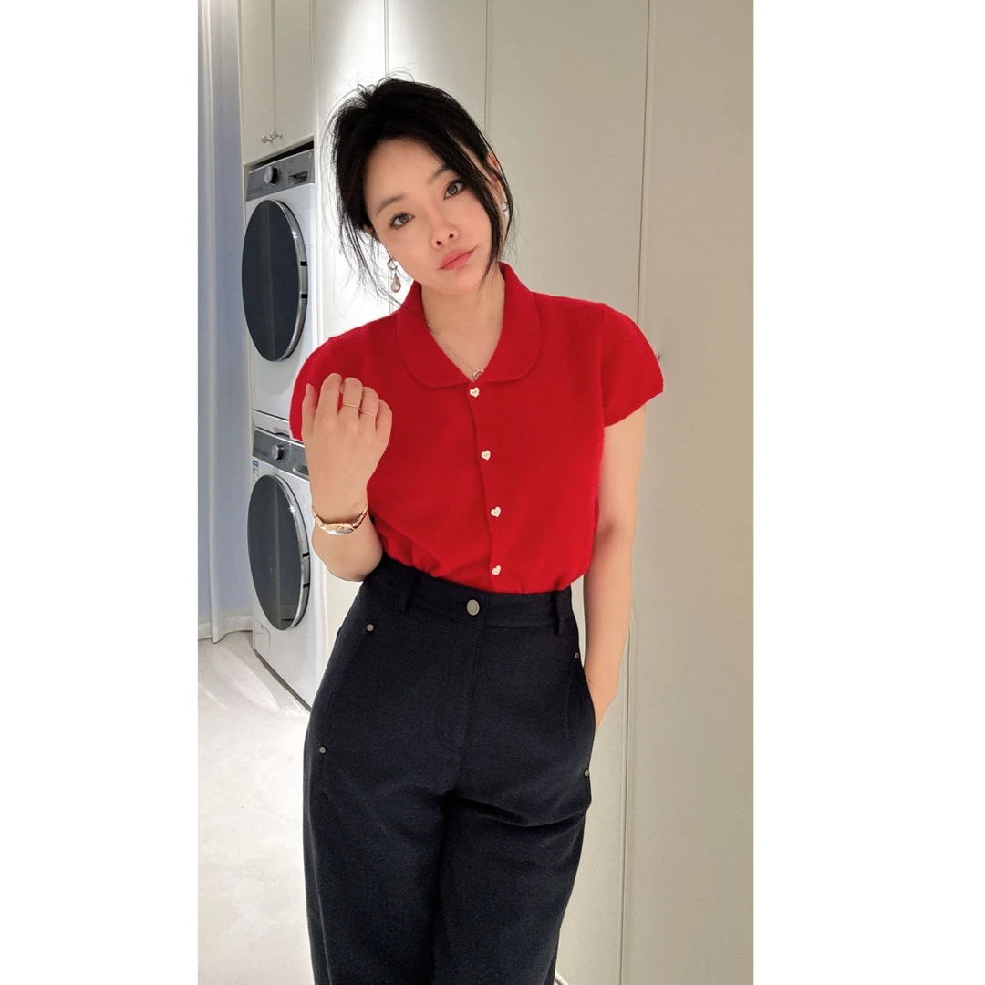 2025秋款全羊毛翻领针织衫