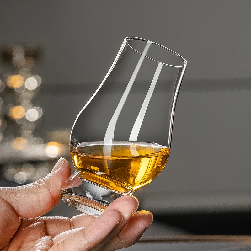 水晶杯闻香杯威士忌酒杯品鉴杯洋酒杯子郁金香个人专用​轻奢高档