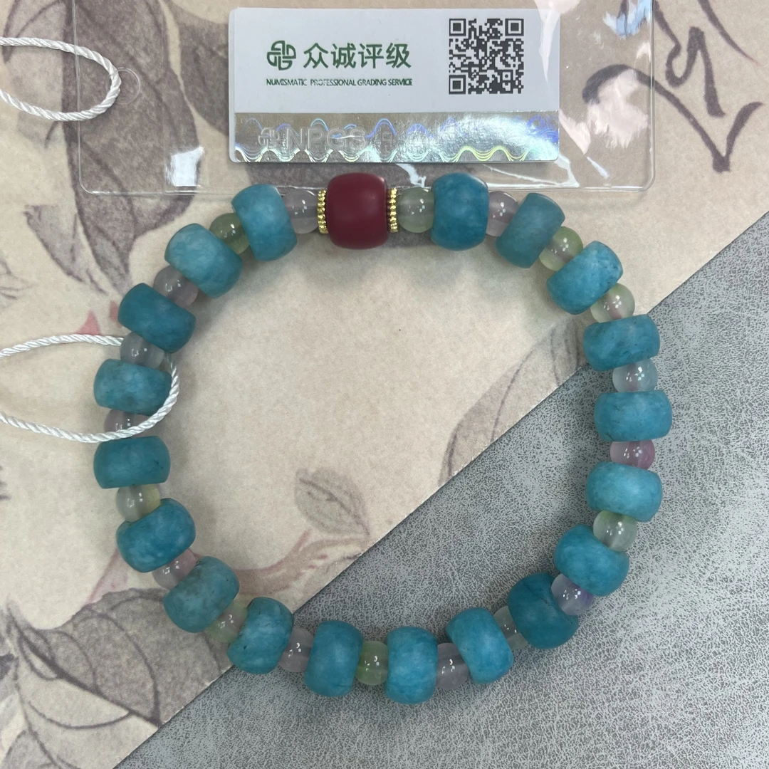 清代 天河石 小号 透明隔片 手串 YZ0567［燕赵造物司］