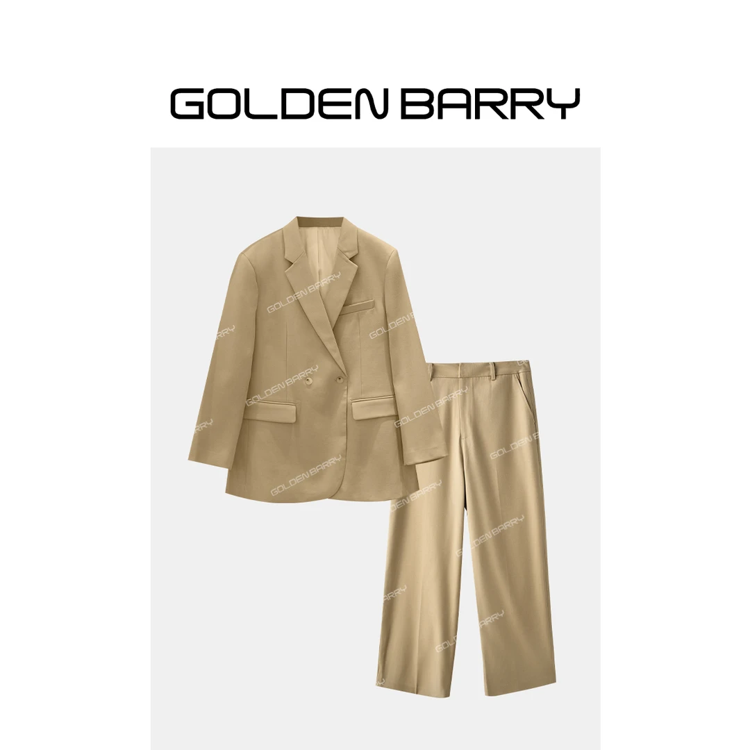 GOLDENBARRY|100123/541152双排扣西服/时尚阔腿垂感西裤
