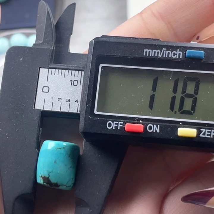 水晶珠宝半成品未镶嵌绿松桶珠11mm