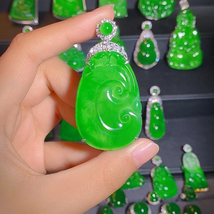 翡翠银S925镶嵌颈饰jj