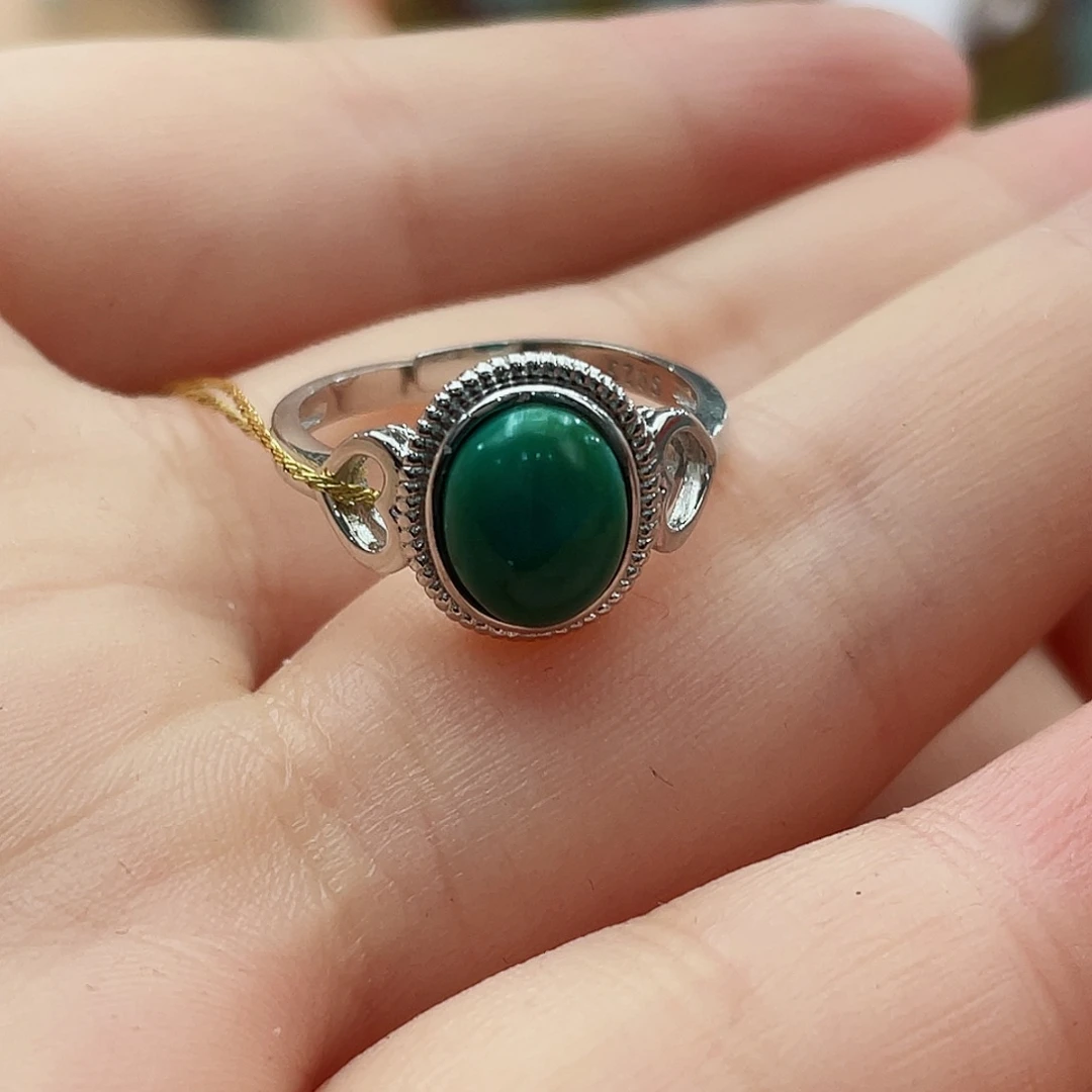 绿松石戒指银S925镶嵌