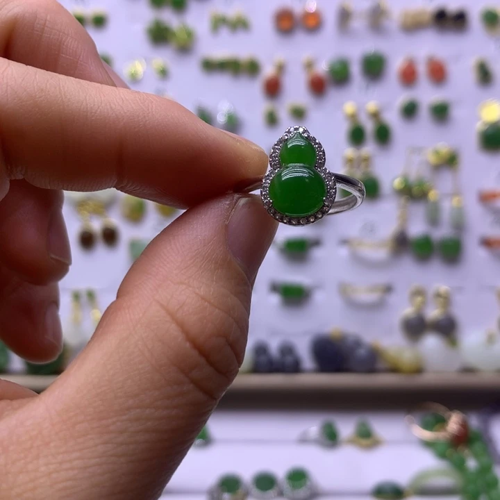 和田玉银S925镶嵌戒指