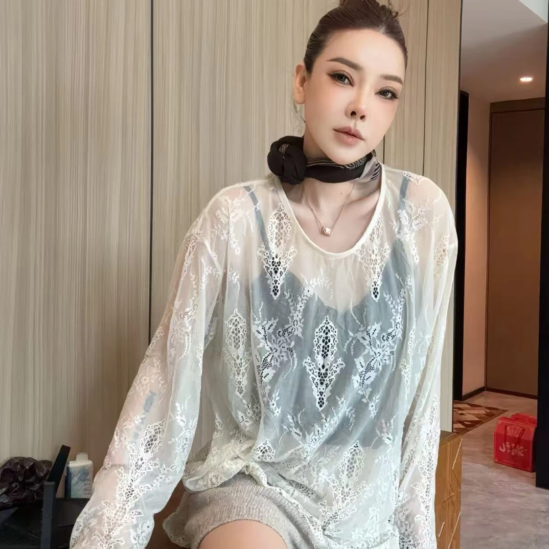 (丽丽推荐)法式奶油茶会蕾丝上衣
