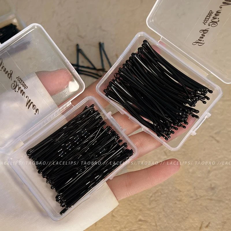 黑色一字发夹女2025新款高端小黑发卡钢夹子侧边碎发刘海夹头饰夏