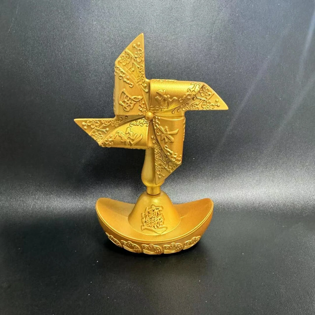 金色风车摆件办公室桌面转动小摆件居家公司礼品