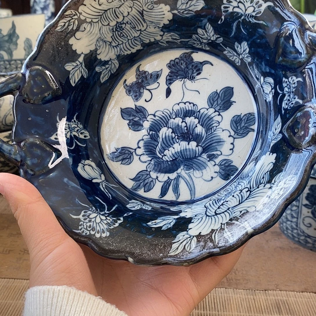 手工手绘青花高温陶瓷