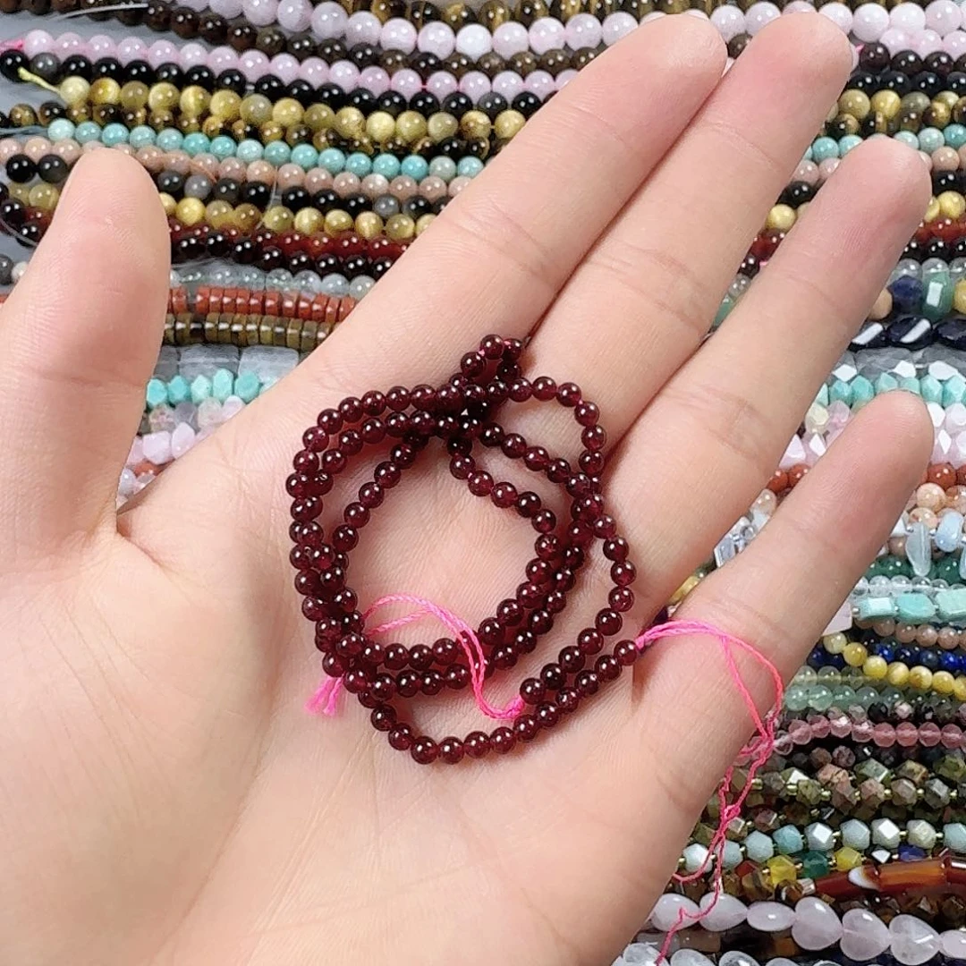 玛瑙/玉髓未镶嵌珠宝半成品卡3.5石榴石一条