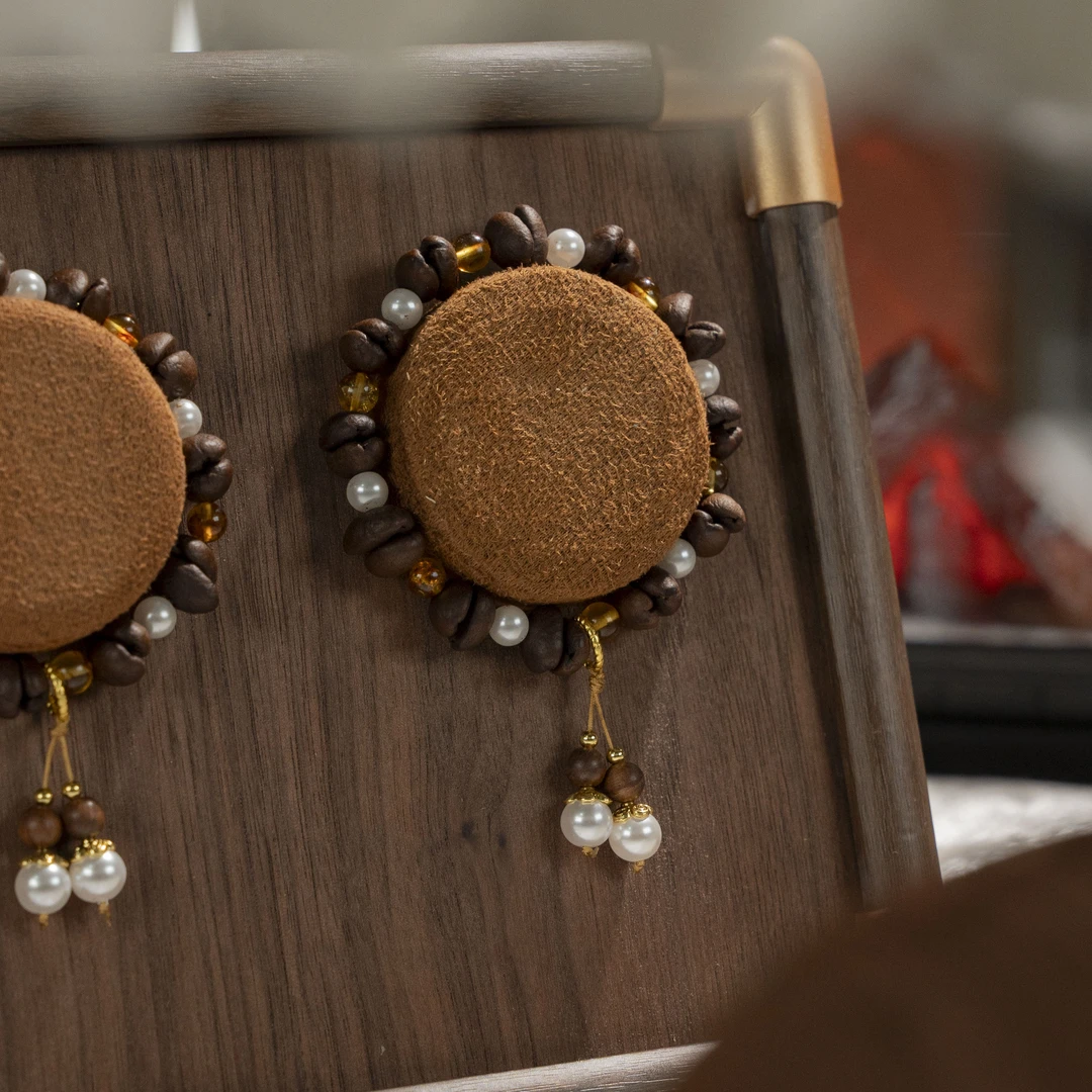 【早八必备】满满家咖啡豆 天然花珀手串 多样性发货 发其一A1007