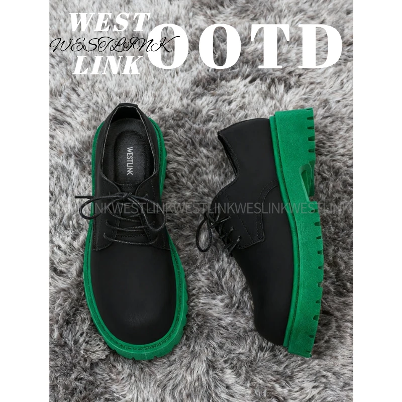 Westlink/西遇【抖音双11】校园风休闲皮鞋学生潮流爆款德比鞋时尚