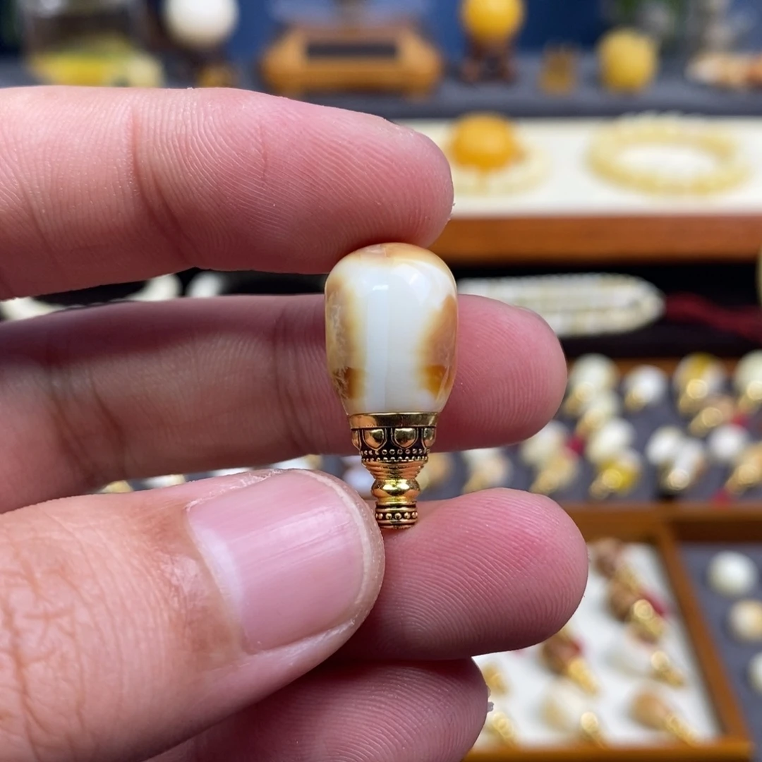 蜜蜡未镶嵌裸石配饰三通尺寸12.3