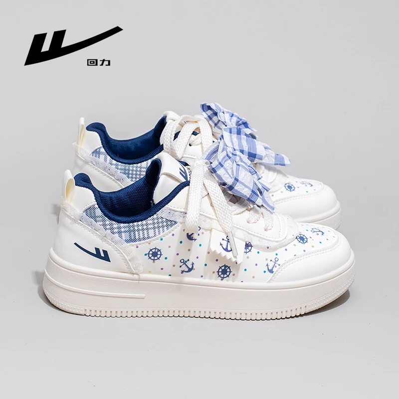 回力女鞋小白鞋2025新款冬季厚底透气板鞋学生百搭蝴蝶结板鞋休闲