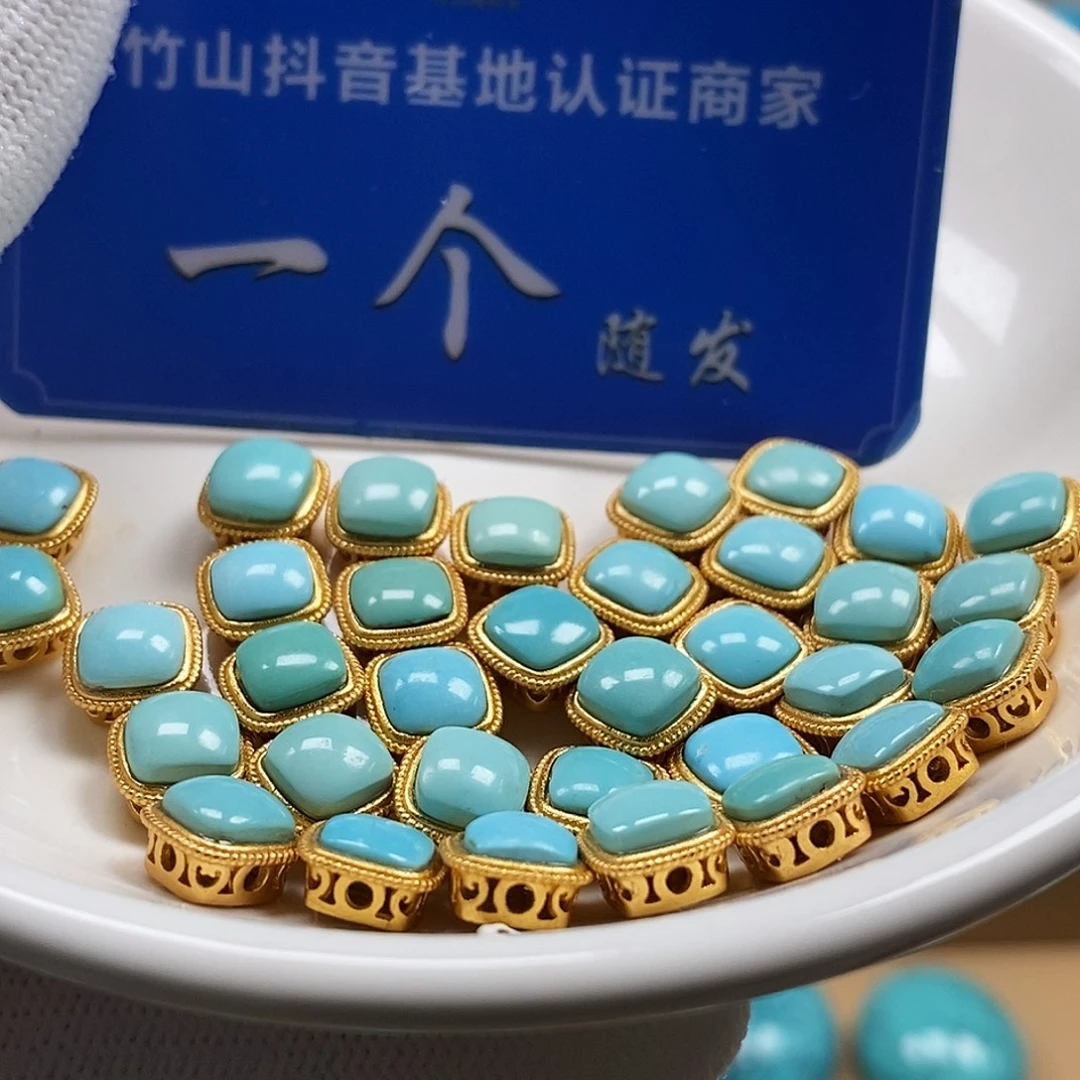 绿松石银S925镶嵌新款