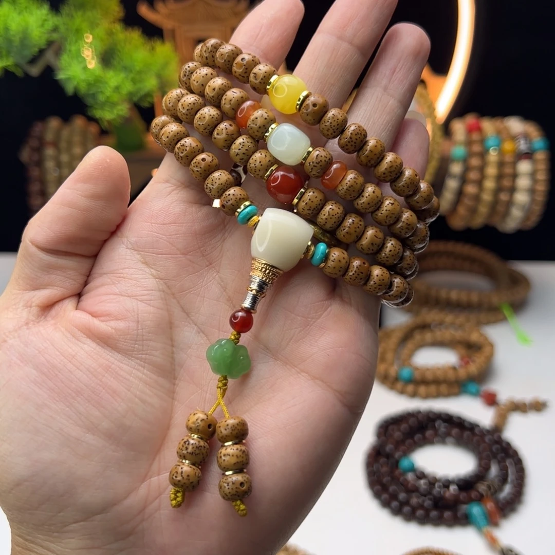 ঞ***এ吊坠星月菩提星月菩提老陈籽8×6mm