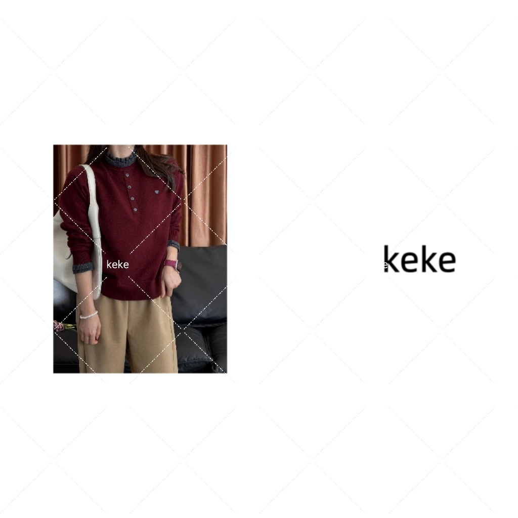 【可可品质生活】花瓣领毛衣上衣