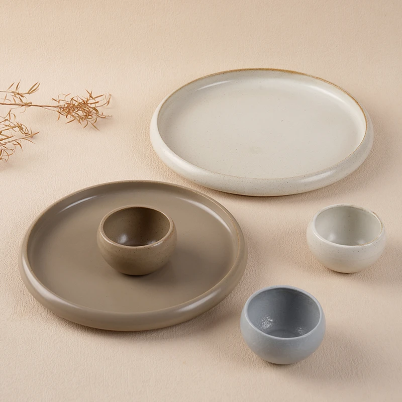 波佐见烧日本原装进口和山窑陶瓷餐盘多色大圆盘日式家用简约平盘