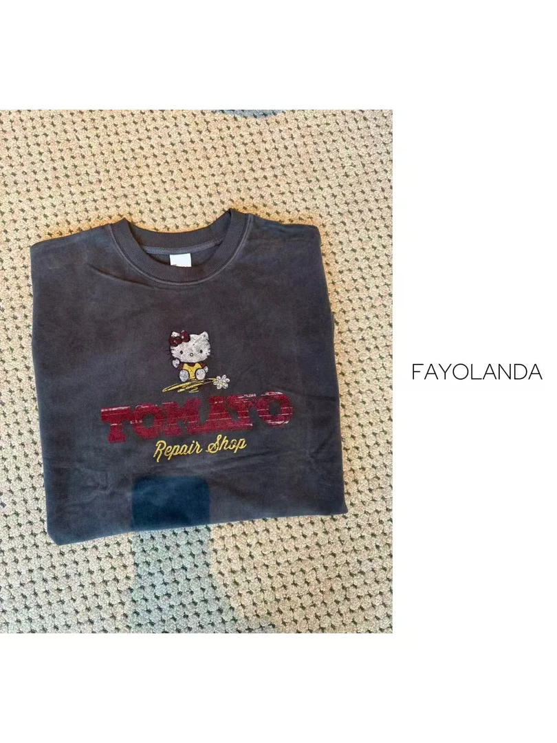 FAY  丨字母可爱猫咪短袖T（7H4285）