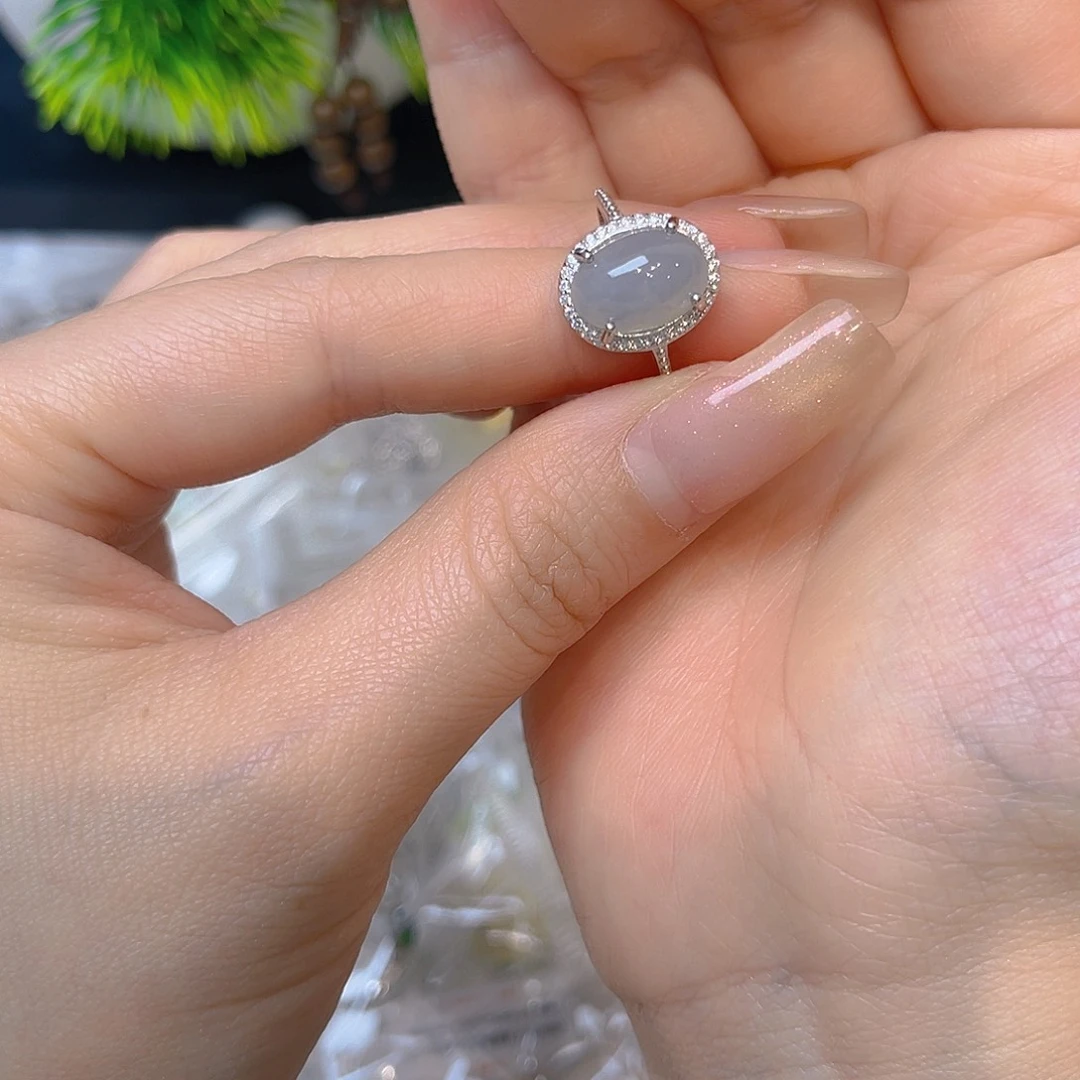 翡翠银S925镶嵌戒指