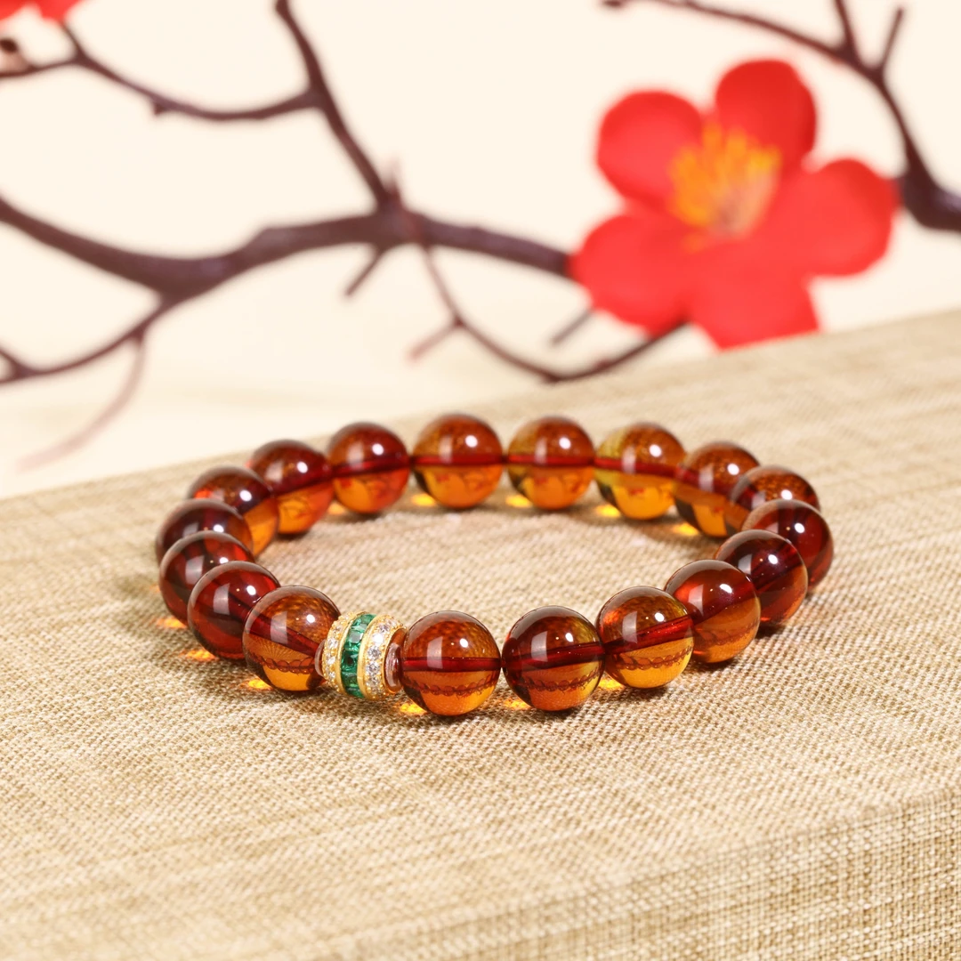 缅珀红蓝珀圆珠手串PBXCC0104422