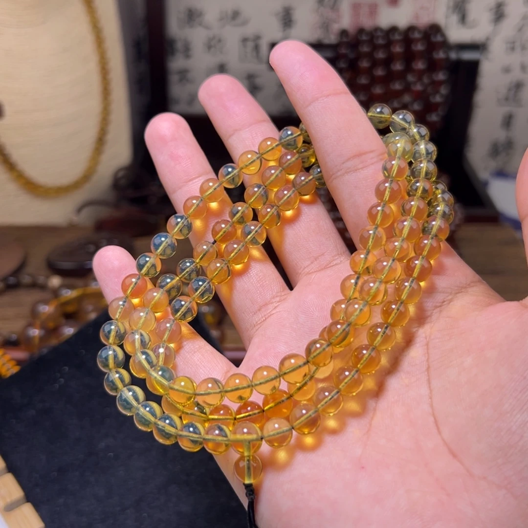 琥珀未镶嵌颈饰7mm蓝珀108