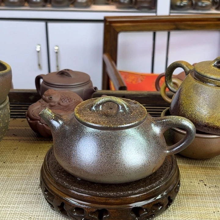 紫砂茶壶底槽清柴烧260cc