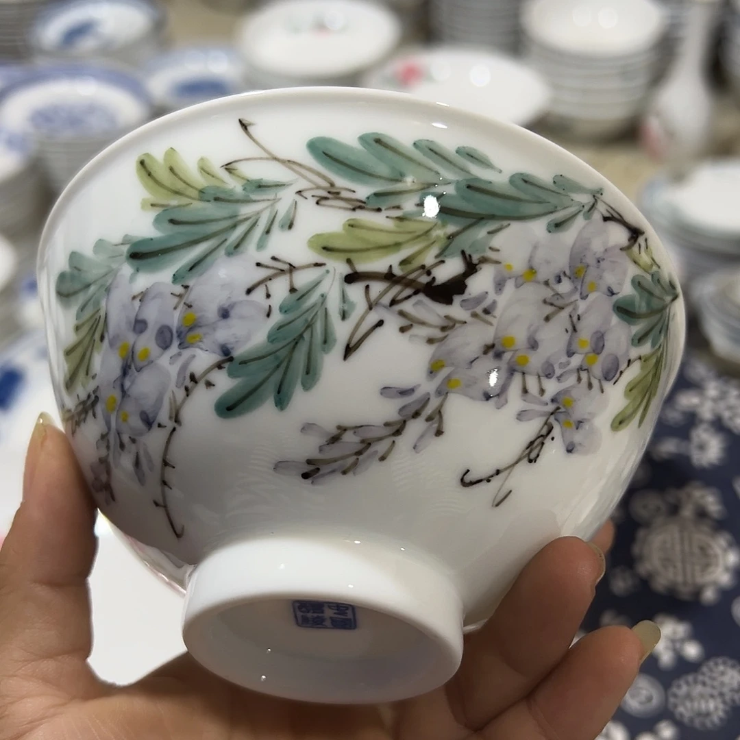 釉下高温碗盘碟手绘12.5厘米饭碗