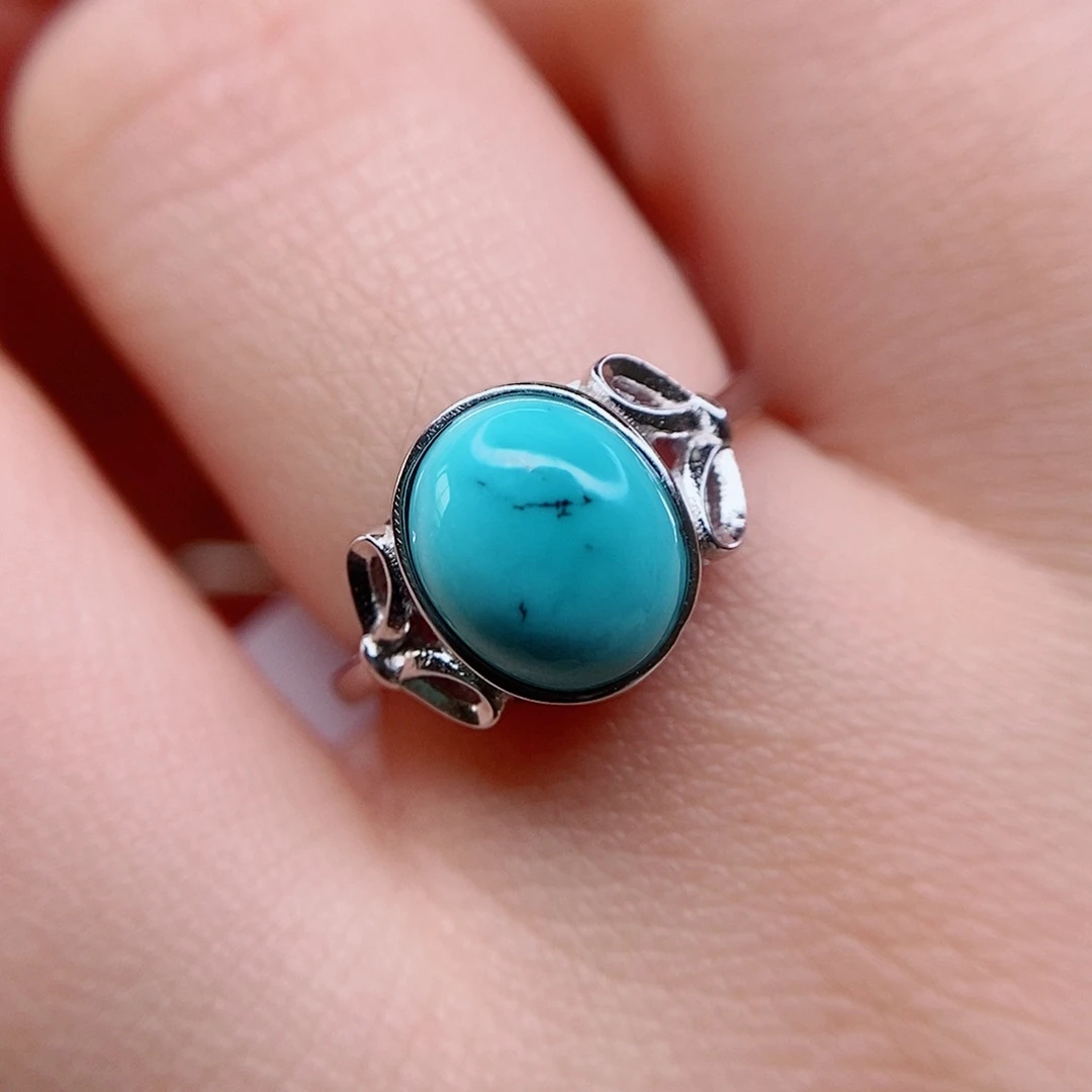 绿松石戒指银S925镶嵌