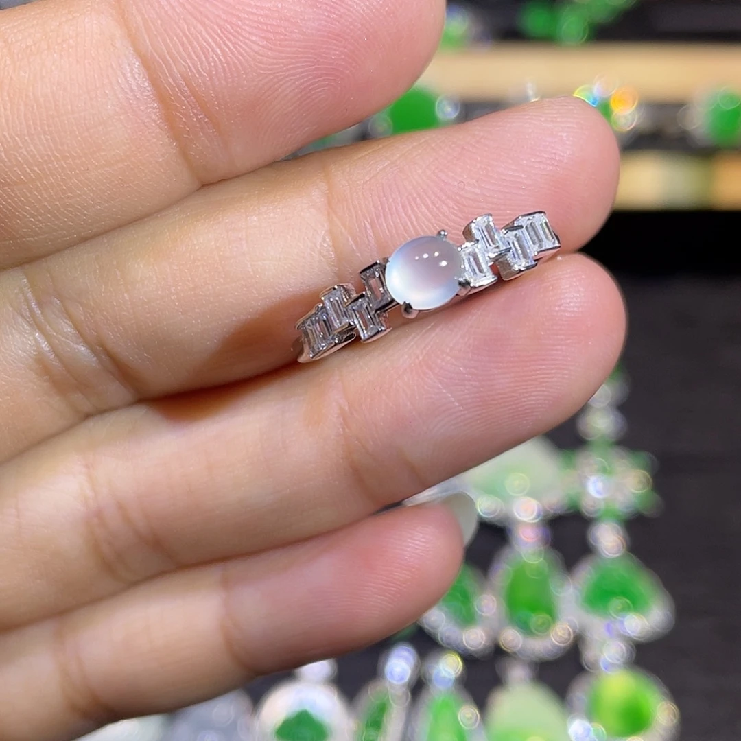 翡翠银S925镶嵌戒指