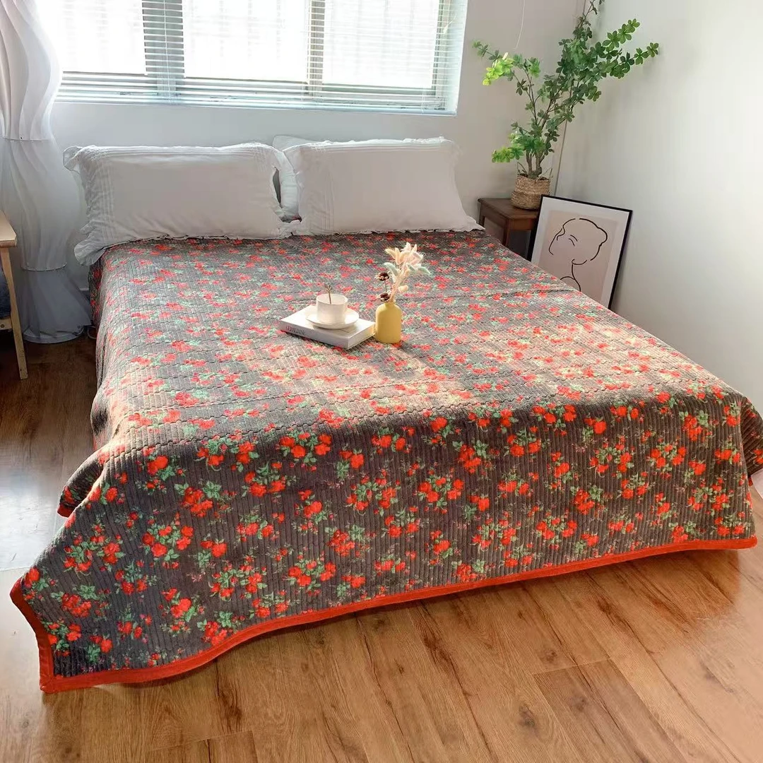 【花妖】唐锦绒牛奶绒加厚婴儿绒床盖2×2.3速热保暖防滑触身即热