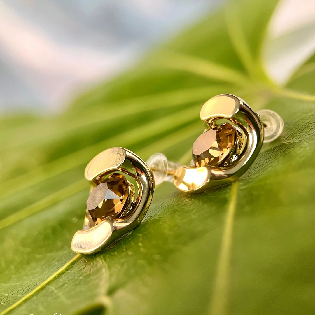铜合金锆石耳饰 D3080 中 ★【星河环抱】春Seraphina限定 耳饰