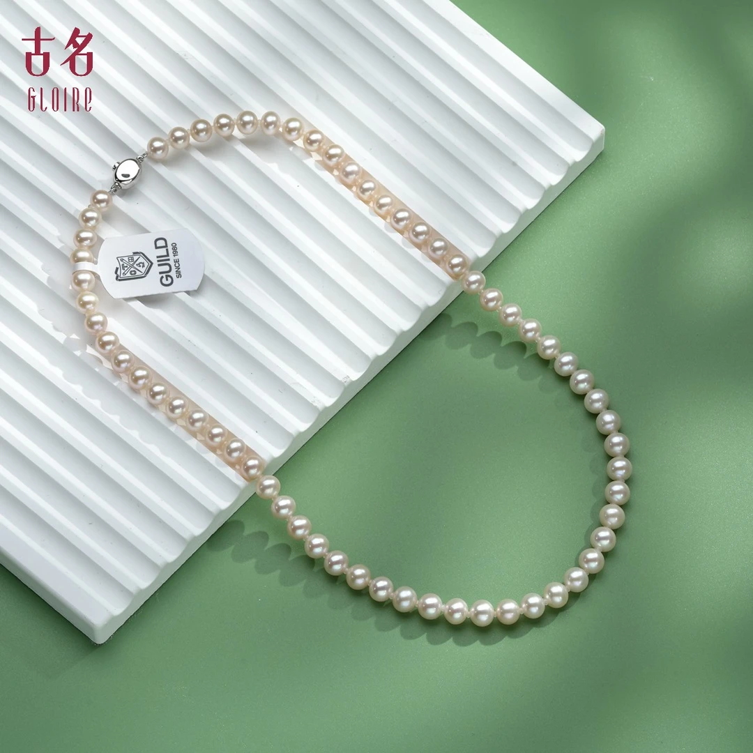 Gloire/古名S925银曼塔天然珍珠项链（GULID大证）7-8mm 无核Z1590