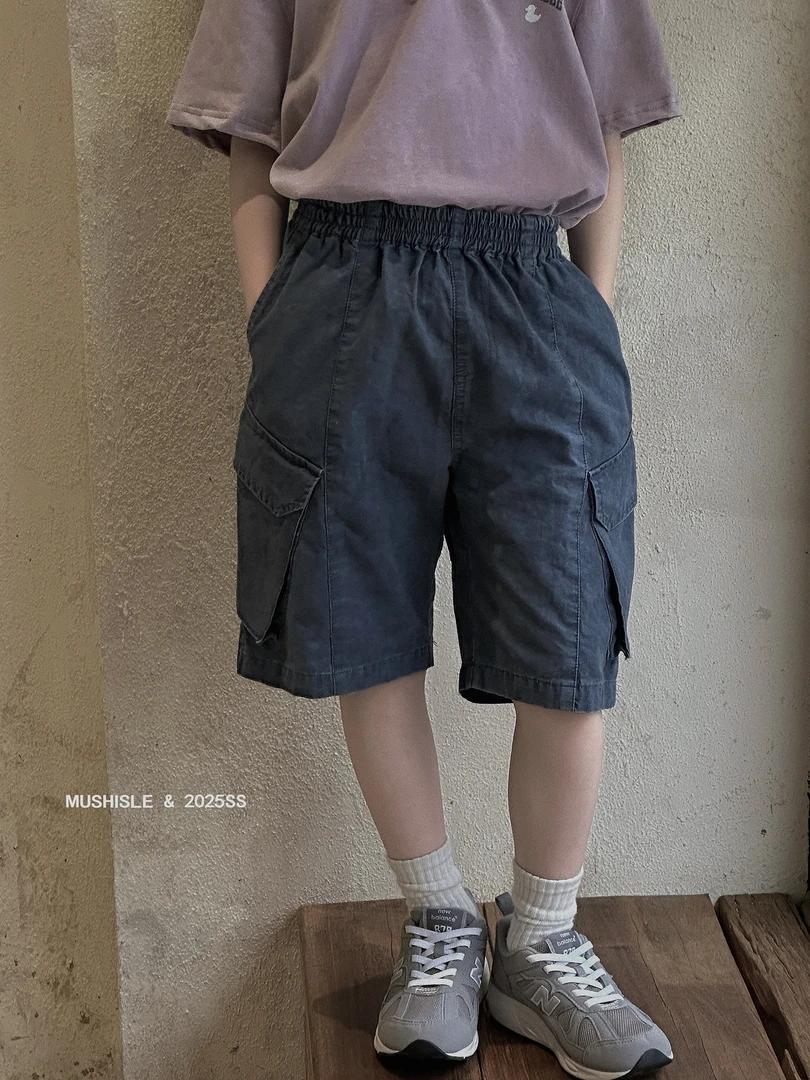 【MUSHISLE】阿又夏季童装儿童男童中大童时尚复古工装短裤85050X