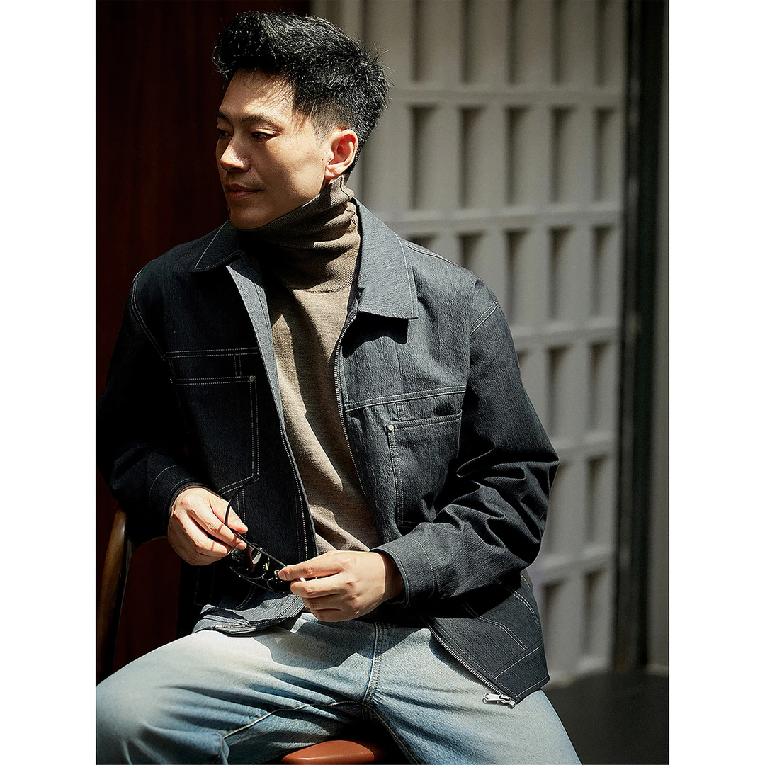 解锁明线工装短外套，两种色调拿捏秋冬氛围NZN897045AL