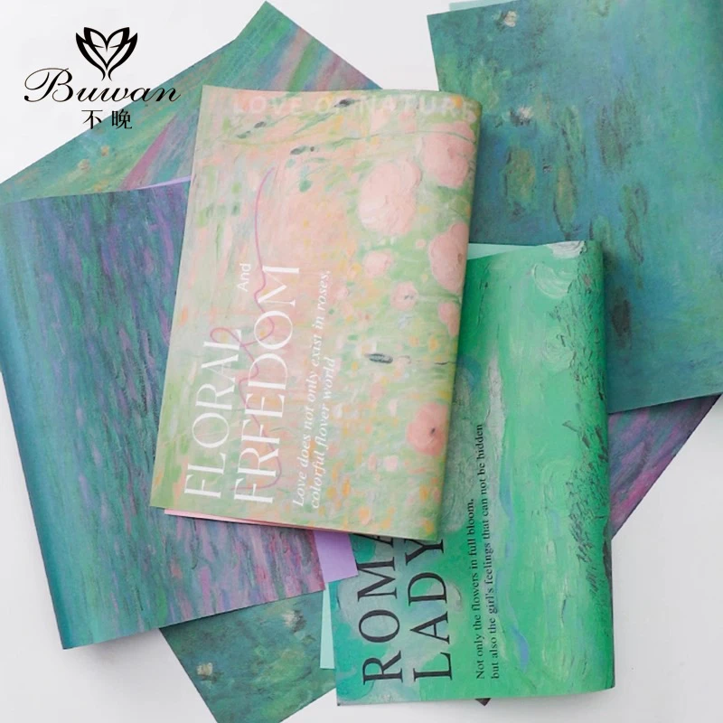 不晚花艺资材浪漫油画风鲜花包装纸包花纸海报纸礼物礼品包装材料