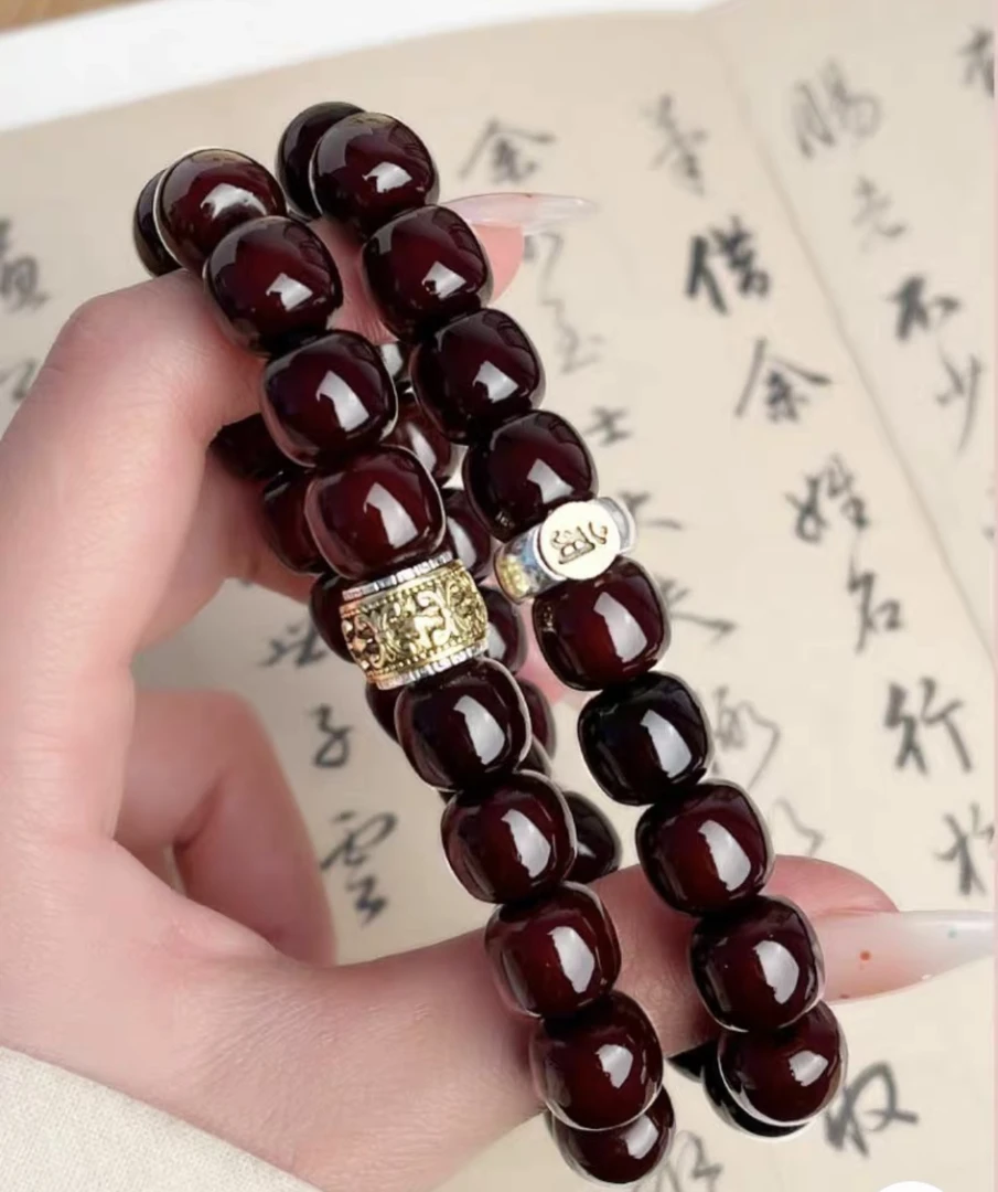 【十二生肖】菩提双圈手串糖心老料生肖文玩桶珠手串