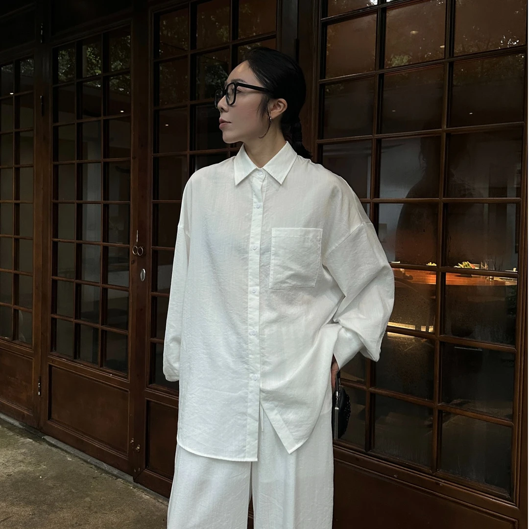 Without Memory 【无忧】老钱风休闲时尚翻领衬衫套装SS8135/SS8136