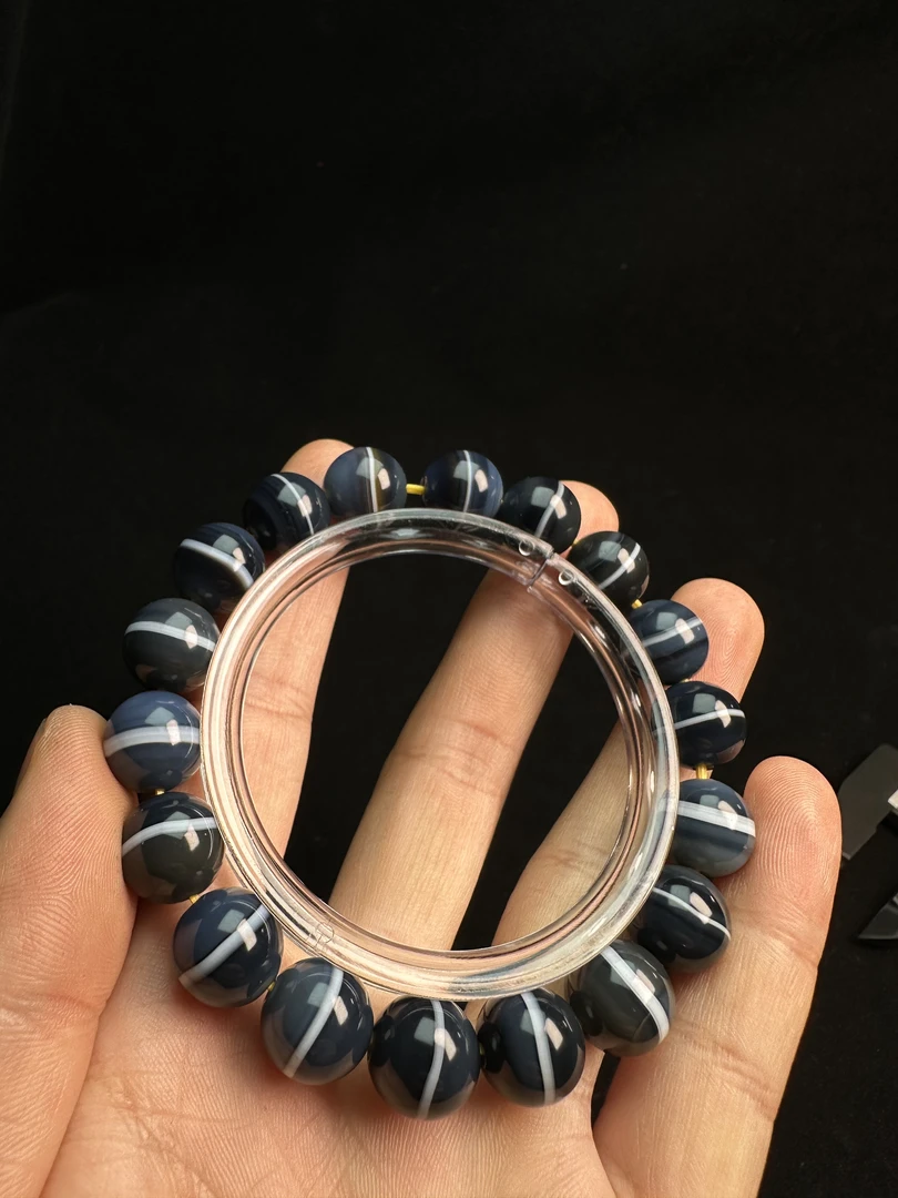 维多利亚一线药师珠玛瑙手串皮壳包浆油性自然磨损到位