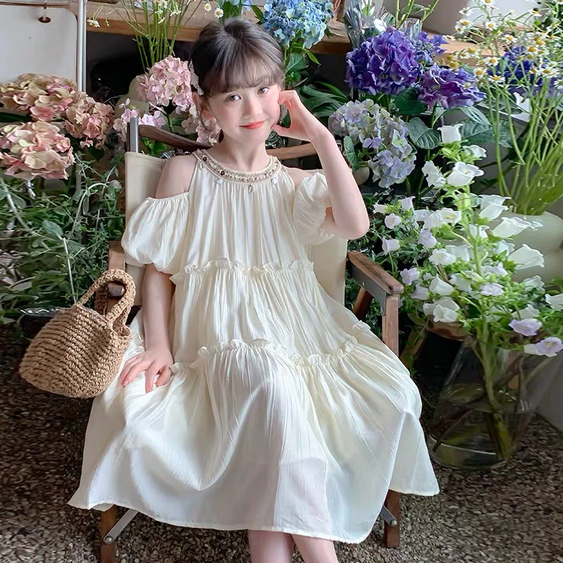 女童连衣裙夏季小女孩长裙儿童背心沙滩裙2025中大童吊带公主裙子