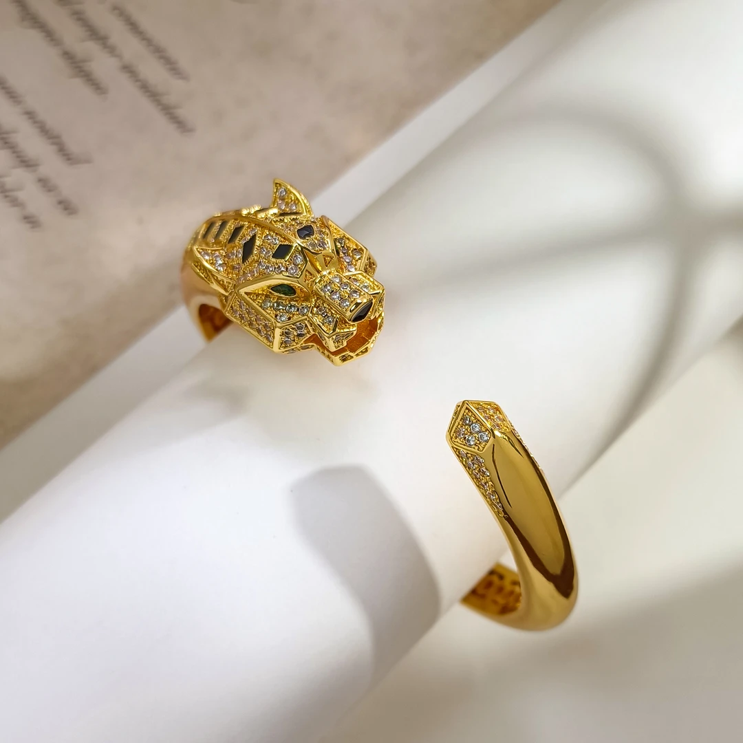 铜合金合成锆石手镯 WLX-008351【赤豹逐风】手镯轻奢时尚精致小众