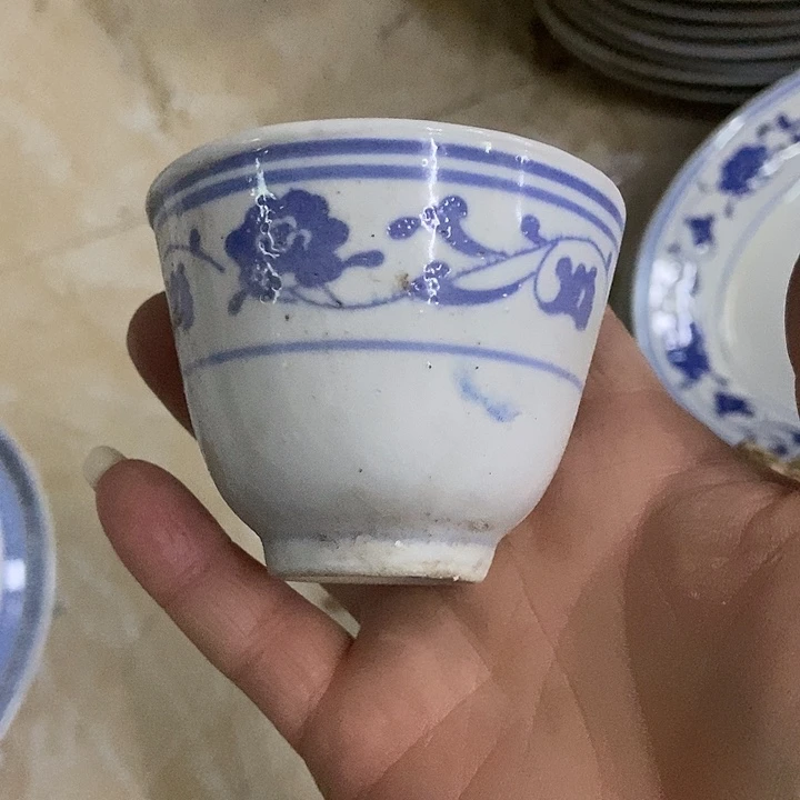摆件景德镇芙蓉花杯子