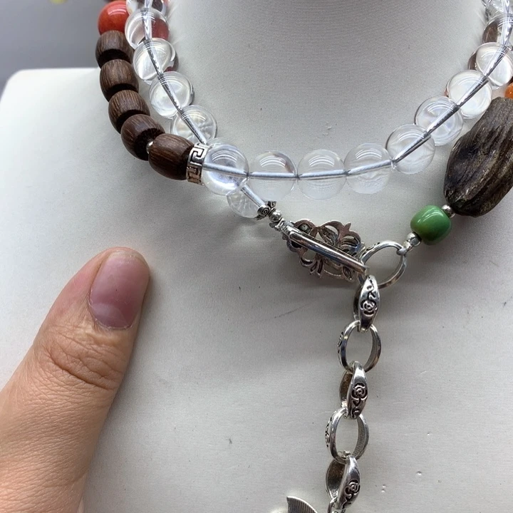 玛瑙/玉髓颈饰合金吊坠