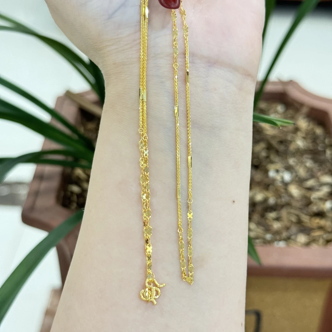 Q【肖邦满天星素链】足金999精工5G（45不可调节）