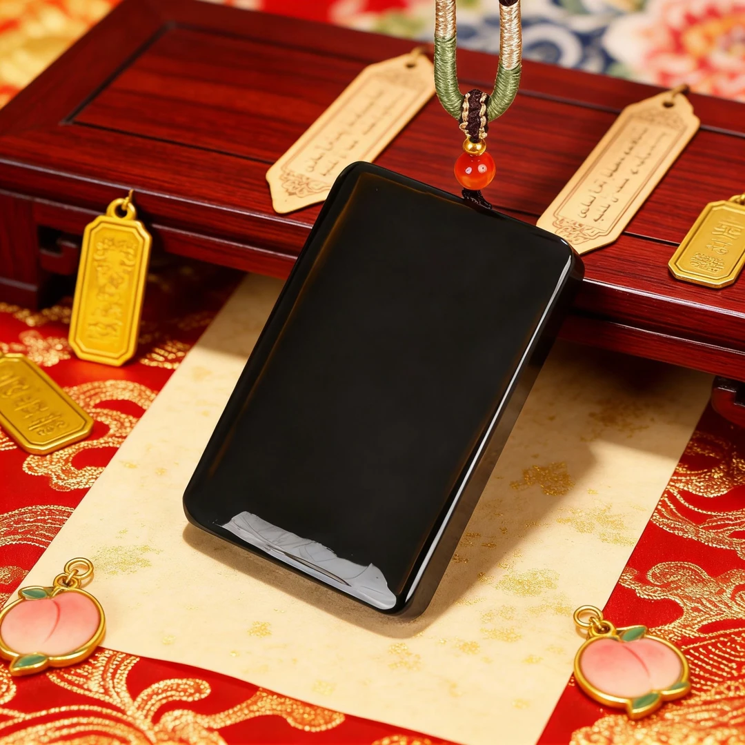 【抖音官方质检】保真天然 和田青玉无事牌HTY158