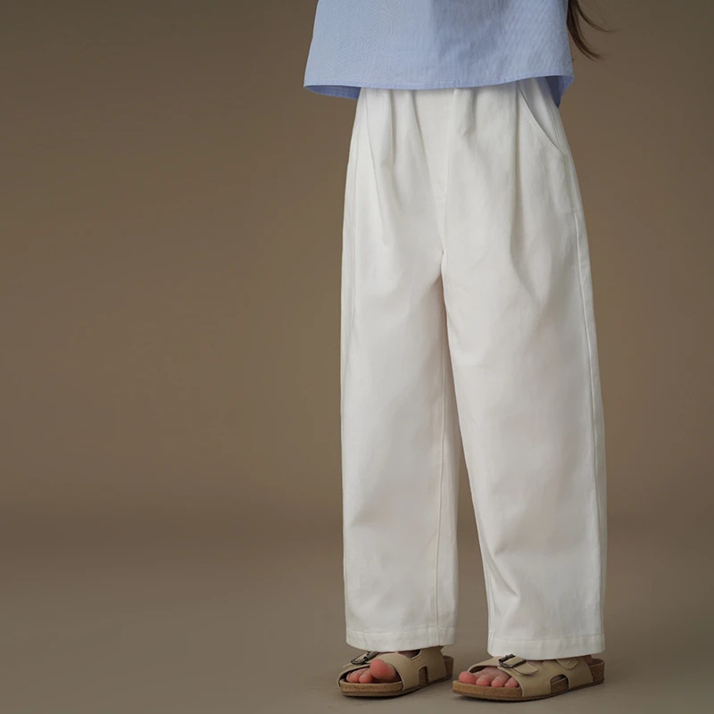 哈齿童装韩版宽松儿童萝卜弯刀裤百搭休闲裤男童女童白色长裤春秋